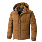 Men Jacket | Quilted Loose Fit with Attached Hood Winter - Evergreen Outfits- Jackets