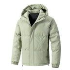 Men Jacket | Quilted Loose Fit with Attached Hood Winter - Evergreen Outfits- Jackets