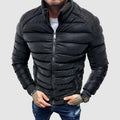 Men Jacket | Quilted Shell with Front Zip and Stand Collar - Evergreen Outfits- Jackets