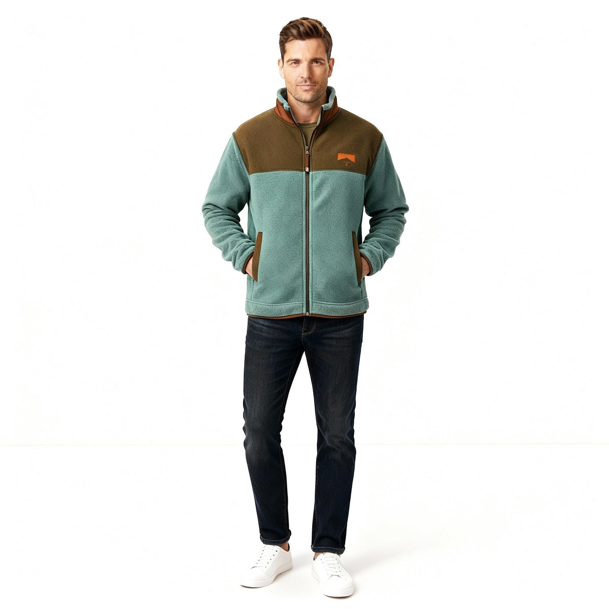Men Jacket | Regular Fit Fleece Utility with Layering Room - Evergreen Outfits- Jackets