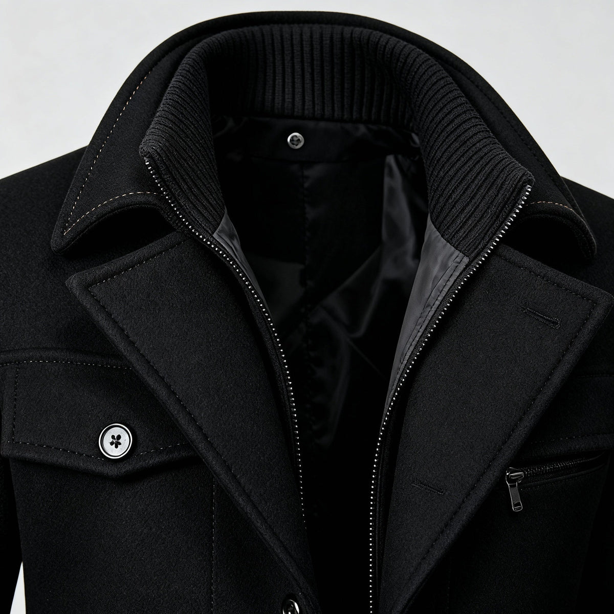 Men Jacket | Relaxed Fit with Waterproof Classic Collar - Evergreen Outfits- Jackets
