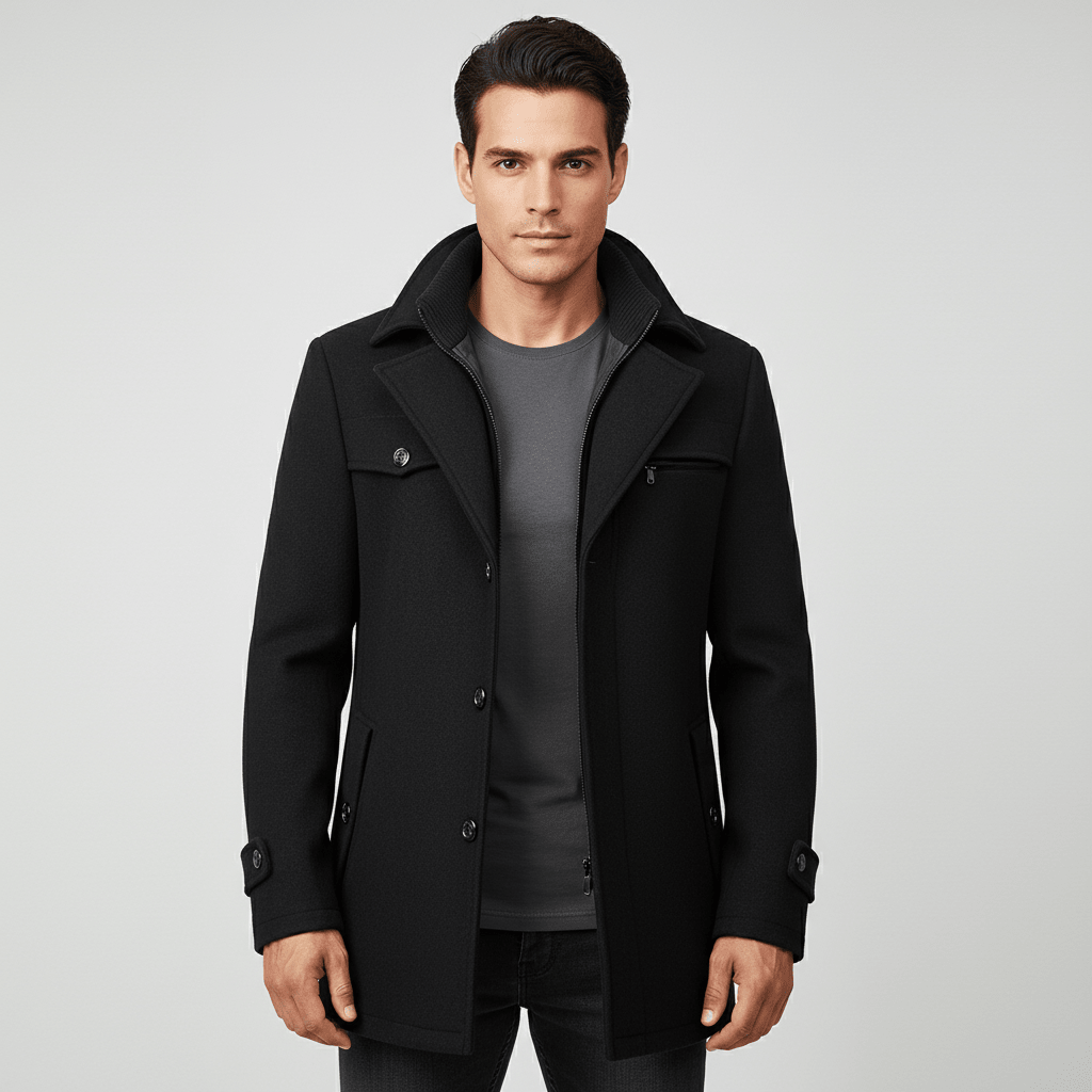 Men Jacket | Relaxed Fit with Waterproof Classic Collar - Evergreen Outfits- Jackets