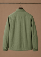 Men Jacket | Stand Collar Full-Zip with Mesh Lining - Evergreen Outfits- Jackets