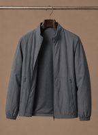 Men Jacket | Stand Collar Full-Zip with Mesh Lining - Evergreen Outfits- Jackets