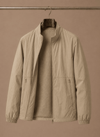 Men Jacket | Stand Collar Full-Zip with Mesh Lining - Evergreen Outfits- Jackets