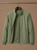Men Jacket | Stand Collar Full-Zip with Mesh Lining - Evergreen Outfits- Jackets