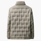 Men Jacket | Stand Collar Quilted with Full-Zip Front - Evergreen Outfits- Jackets