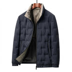 Men Jacket | Stand Collar Quilted with Full-Zip Front - Evergreen Outfits- Jackets