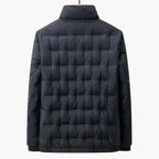 Men Jacket | Stand Collar Quilted with Full-Zip Front - Evergreen Outfits- Jackets