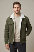 Men Jacket | Trucker Style with Sherpa Fleece Lining - Evergreen Outfits- Jackets