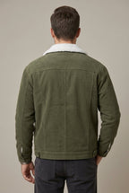 Men Jacket | Trucker Style with Sherpa Fleece Lining - Evergreen Outfits- Jackets