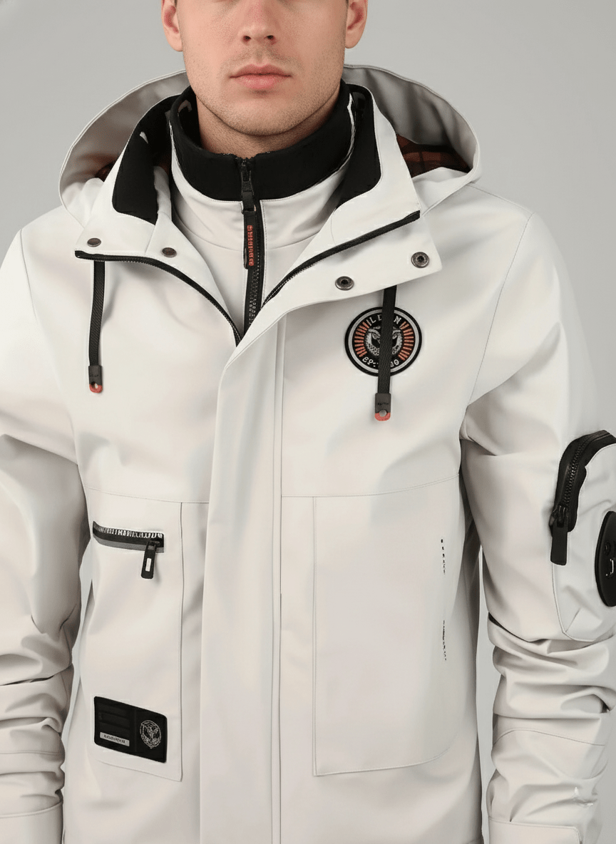 Men Jacket | Waterproof Design with Detachable Hood Zip - Evergreen Outfits- Jackets