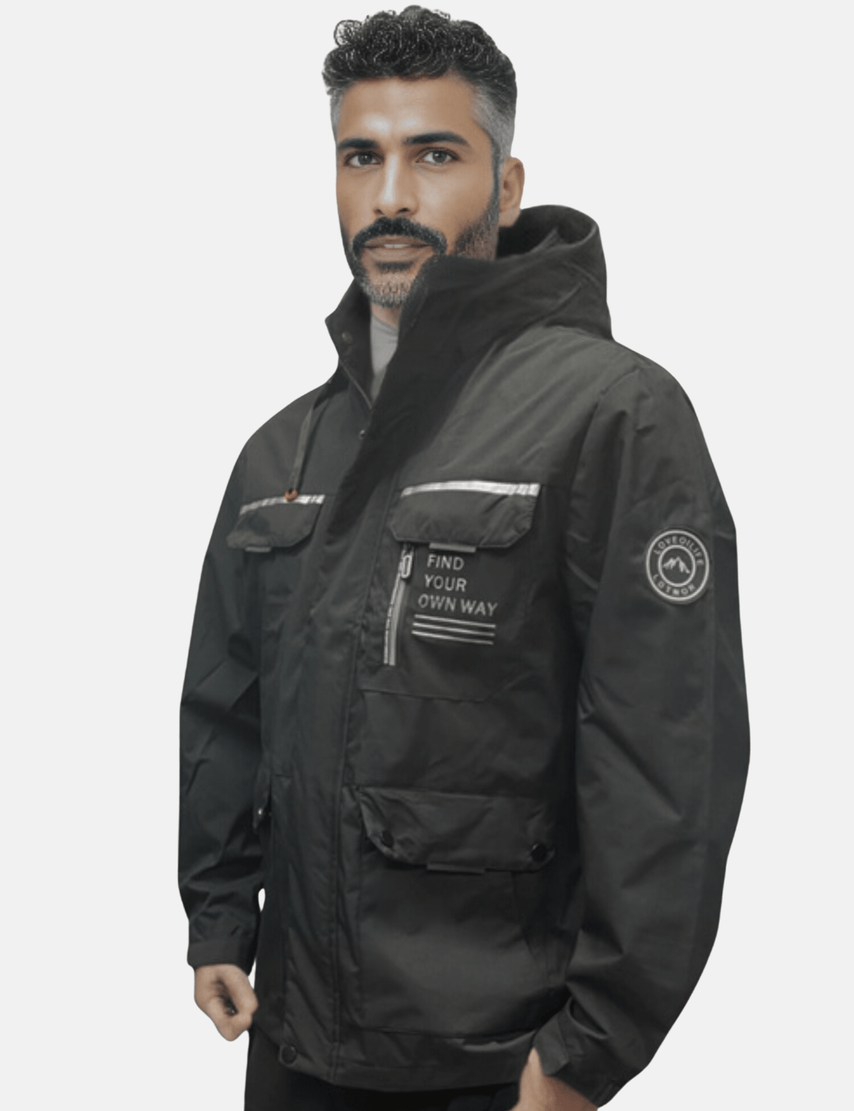 Men Jacket | Waterproof Hood and Adjustable Cuffs Outdoor Fit - Evergreen Outfits- Jackets
