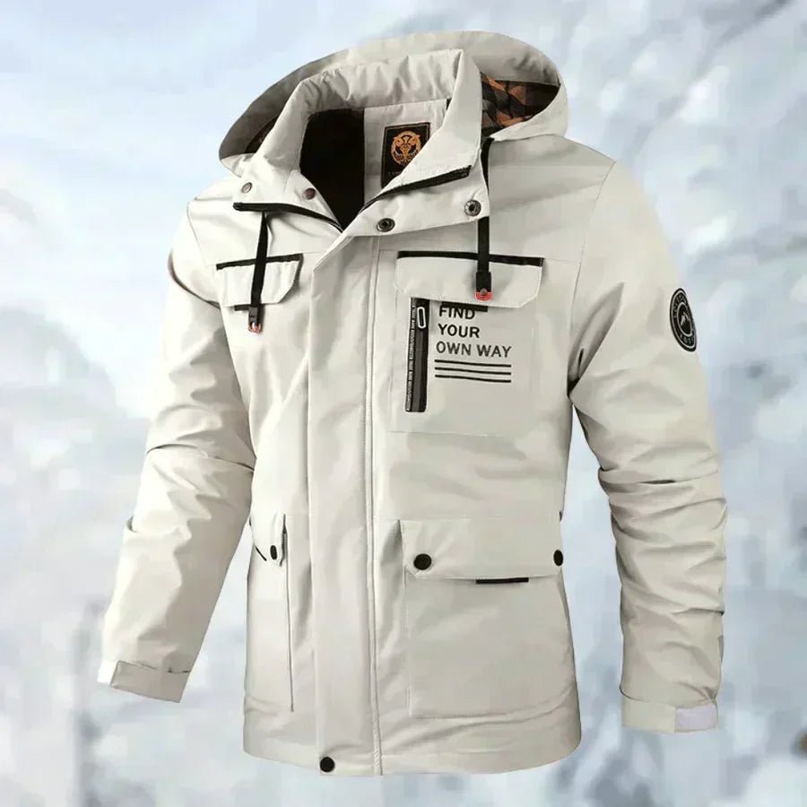 Men Jacket | Waterproof Hood and Adjustable Cuffs Outdoor Fit - Evergreen Outfits- Jackets