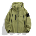 Men Jacket | Waterproof Hooded Oversized Full Zip Fit - Evergreen Outfits- Jackets