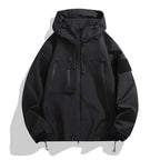 Men Jacket | Waterproof Hooded Oversized Full Zip Fit - Evergreen Outfits- Jackets