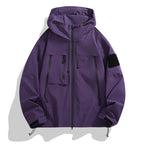Men Jacket | Waterproof Hooded Oversized Full Zip Fit - Evergreen Outfits- Jackets