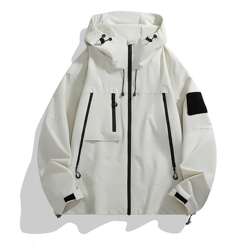 Men Jacket | Waterproof Hooded Oversized Full Zip Fit - Evergreen Outfits- Jackets