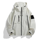 Men Jacket | Waterproof Hooded Oversized Full Zip Fit - Evergreen Outfits- Jackets