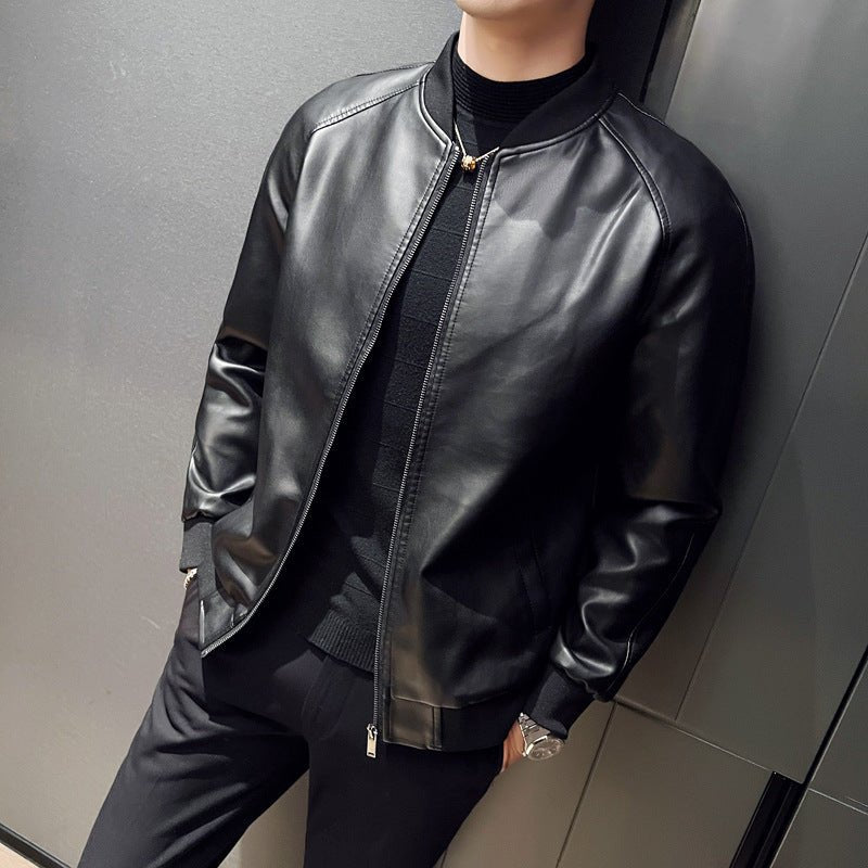 Men Jacket | Zip-Up Bomber with Raglan Sleeves and Ribbed Trim - Evergreen Outfits- Jackets