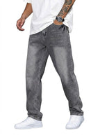 Men Jeans | Relaxed Fit with Straight Leg and Belt Loops - Evergreen Outfits- Jeans