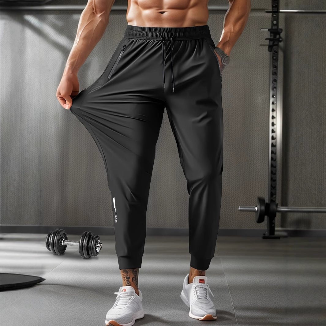 Men Joggers | Tapered Fit with Zip Pocket and Ribbed Cuffs - Evergreen Outfits- Joggers