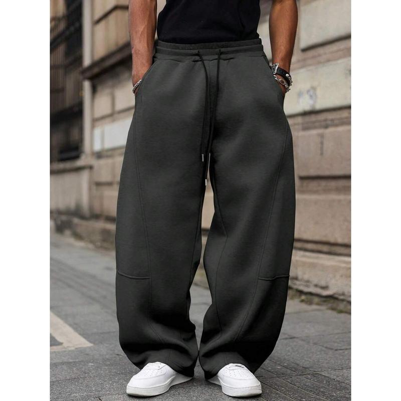 Men Joggers | Wide Leg Fit with Drawstring Waist - Evergreen Outfits- Joggers