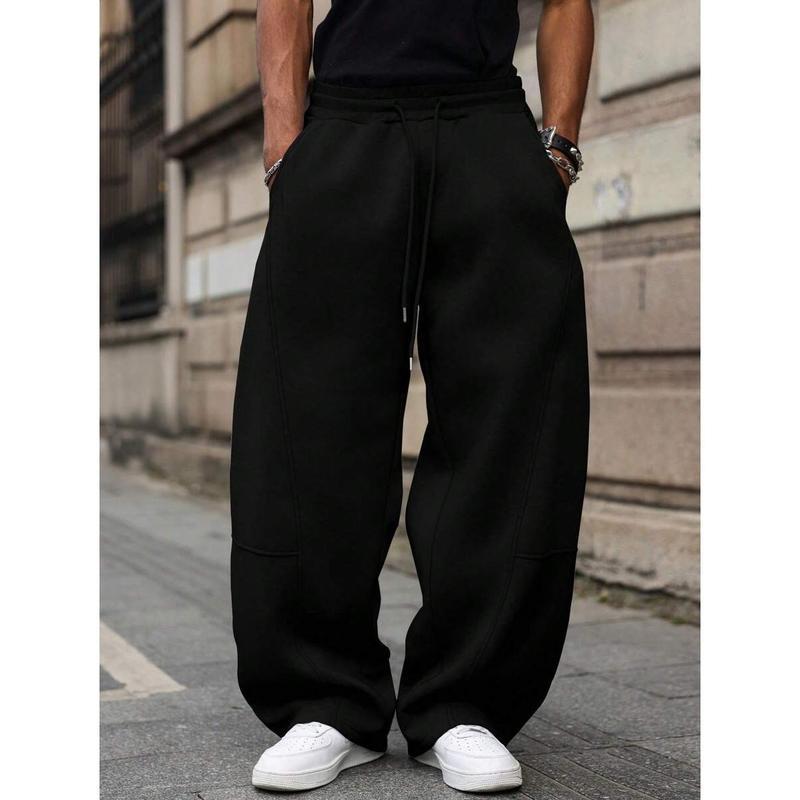 Men Joggers | Wide Leg Fit with Drawstring Waist - Evergreen Outfits- Joggers