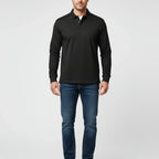 Men Polo Shirt | Long Sleeve with Partial Button Placket - Evergreen Outfits- Shirts