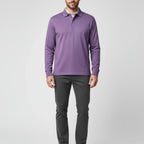 Men Polo Shirt | Long Sleeve with Partial Button Placket - Evergreen Outfits- Shirts