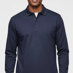 Men Polo Shirt | Long Sleeve with Partial Button Placket - Evergreen Outfits- Shirts