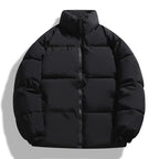 Men Puffer Jacket | Quilted Build with Stand Collar Design - Evergreen Outfits- Jackets