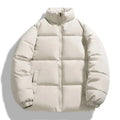 Men Puffer Jacket | Quilted Build with Stand Collar Design - Evergreen Outfits- Jackets