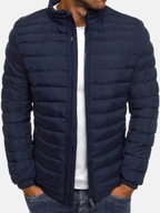 Men Puffer Jacket | Slim Fit with Full-Length Zip Closure - Evergreen Outfits- Jackets