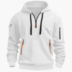Men Hoodie | Half-Zip Front with Multi-Pocket Design