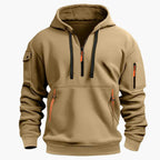 Men Hoodie | Half-Zip Front with Multi-Pocket Design