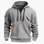 Men Hoodie | Half-Zip Front with Multi-Pocket Design