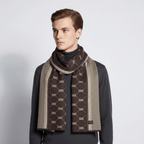Men Scarf | Patterned Knit with Geometric End Design - Evergreen Outfits- scarf