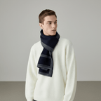 Men Scarf | Patterned Knit with Geometric End Design - Evergreen Outfits- scarf