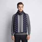 Men Scarf | Patterned Knit with Geometric End Design - Evergreen Outfits- scarf