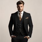 Men Suit | Three-Piece Tailored Set with Jacket and Trousers - Evergreen Outfits- Suits
