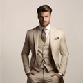 Men Suit | Three-Piece Tailored Set with Jacket and Trousers - Evergreen Outfits- Suits