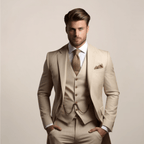 Men Suit | Three-Piece Tailored Set with Jacket and Trousers - Evergreen Outfits- Suits