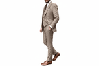 Men Suit | Two-Piece Set with Lapel Collar and Button Front - Evergreen Outfits- Suits