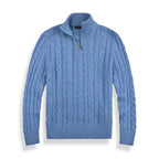 Men Sweater | Half-Zip High Collar with Ribbed Finish - Evergreen Outfits- Sweaters
