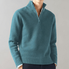 Men Sweater | Half-Zip Pullover with Long Sleeve Fit - Evergreen Outfits- Sweaters