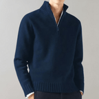 Men Sweater | Half-Zip Pullover with Long Sleeve Fit - Evergreen Outfits- Sweaters
