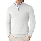 Men Sweater | Half Zip Regular Fit Long Sleeve Pullover - Evergreen Outfits- Sweaters