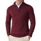 Men Sweater | Half-Zip Regular Fit with Long Sleeves - Evergreen Outfits- Sweaters