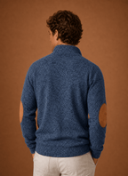 Men Sweater | Quarter-Zip Mock Neck Relaxed Fit Pullover - Evergreen Outfits- Sweaters